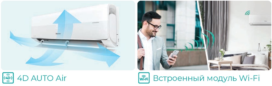 Функции Hisense AMS-09UW4RYCHB00(B) Vibe Pro - 1